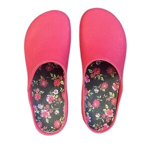 Florabest Italy Garden Clogs Pink/ Floral Size 7/8